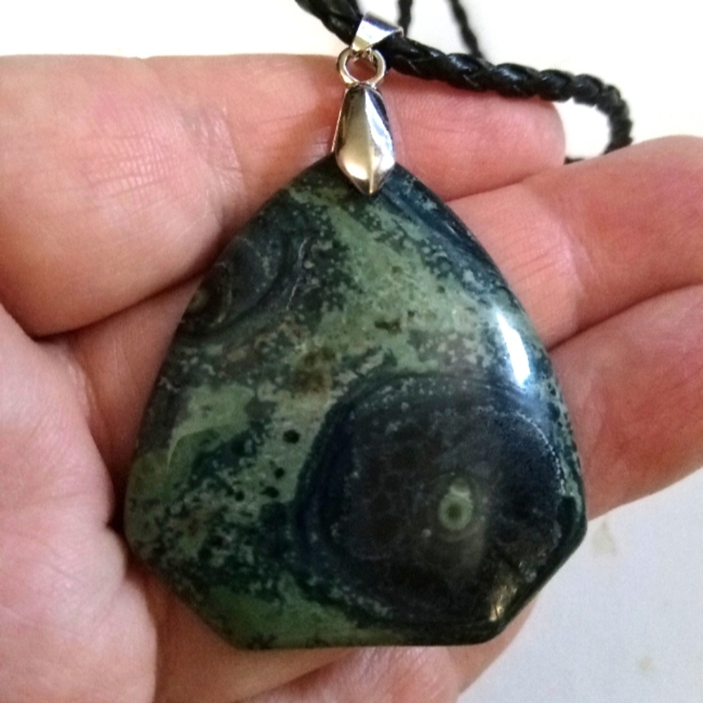 Kambaba Jasper Pendant With Cord